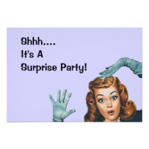 Retro Surprise Party Fun Expression Vintage Style invitations