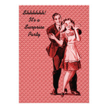 Retro Surprise Party Invitations