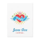 Retro Tattoo Baby Shower Invitations postcards