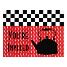 Retro Tea Party V2 Custom Invites