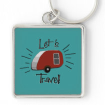 Retro Teardrop Camper Keychain