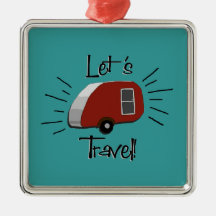Retro Teardrop Camper Ornament