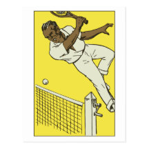 Retro tennis championship ad post card