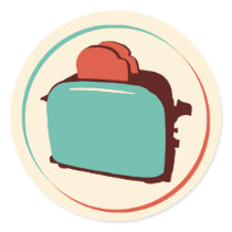 Retro Toaster stickers (sheet of 6)