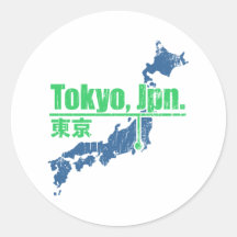 Retro Tokyo Round Sticker