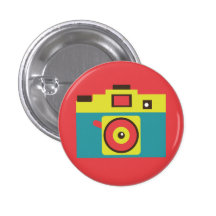 Retro Toy Camera (Blue) Flair Button