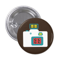 Retro Toy Camera (White / Blue) Flair Button