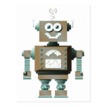 Retro Toy Robot Postcard (lt)