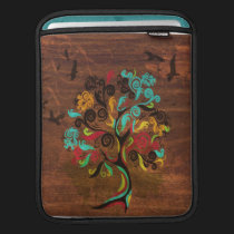 Retro Tree On Wood IPad Sleeve ipad sleeves