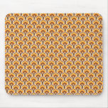 retro tree pattern - orange mousepads