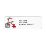retro tricycle return address labels