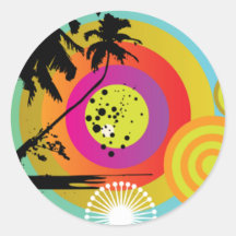 Retro Tropix Business Stickers