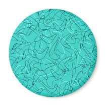 Retro Turquoise Boomerang Magnets