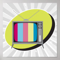retro tv television poster