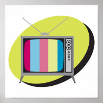 retro tv television poster