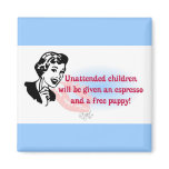 RETRO UNATTENDED CHILDREN magnets