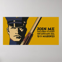 Retro US Marines, Join me Print