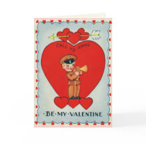 Retro US Military Valentine's Day Card