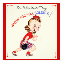 Retro US Military Valentine's Day Card Invite