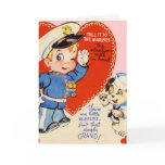 Retro US Military Valentine's Day Kids Card