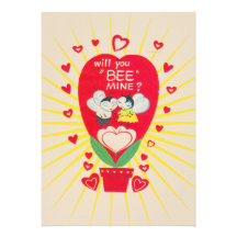 Retro Valentine Card Vintage Invites