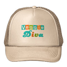 Retro Veggie Diva Trucker Hats