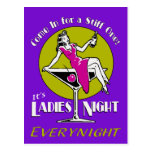 Retro vibrant Ladies Night customisable template Post Card