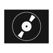 retro vinly record postcard