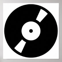 retro vinly record print