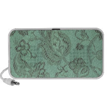 Retro Vintage Floral Sage Mini Speakers