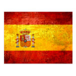 Retro Vintage Grunge Spanish flag of Spain Postcards