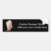 Retro Vintage Movie Theatre Popcorn Bumper Stickers