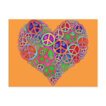 Retro Vintage Peace Heart