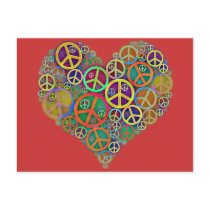 Retro Vintage Peace Heart