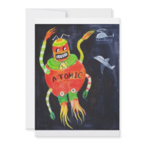 Retro Vintage ROBOT Pop ART Invite