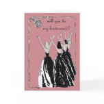 retro vintage style will you be my bridesmaid cards