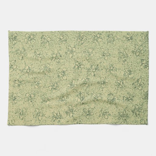 Retro Vintage Violets Sage Green Kitchen Towels Zazzle