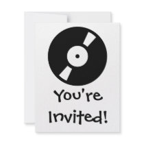 retro vinyl record custom invites