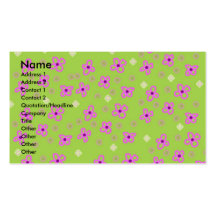 Retro Wallpaper Lime Green & Pink Business Cards