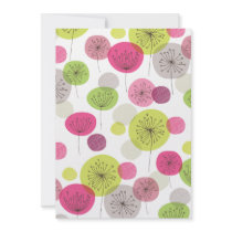 Retro wedding invite flower card (blanco inside)