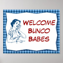 Retro Welcome Bunco Babes Sign Print