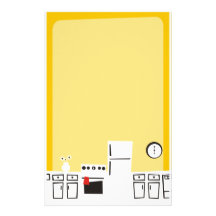 Retro white kitchen cooking baking stationery