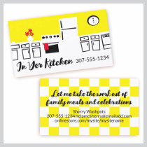 Retro white kitchen cooking culinary business card