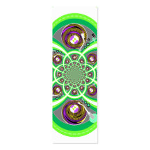 Retro white purple and green turntable business cards