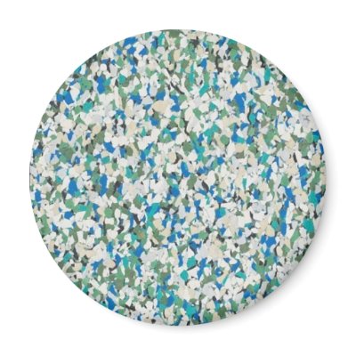 Retro White Turquoise Confetti Speckled Fridge Magnet by JuJuGarden