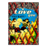 Retro Wild Beauty Valentines Day Card