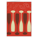 Retro wine glass design greeting card
