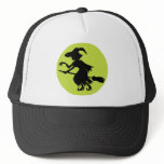 Retro Witch on Broom Silhouette hats