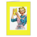 Retro Woman with a Package of Processed Food Goo cards