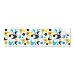 Retro Yellow Black & Aqua Starburst Boomerang bumper stickers
